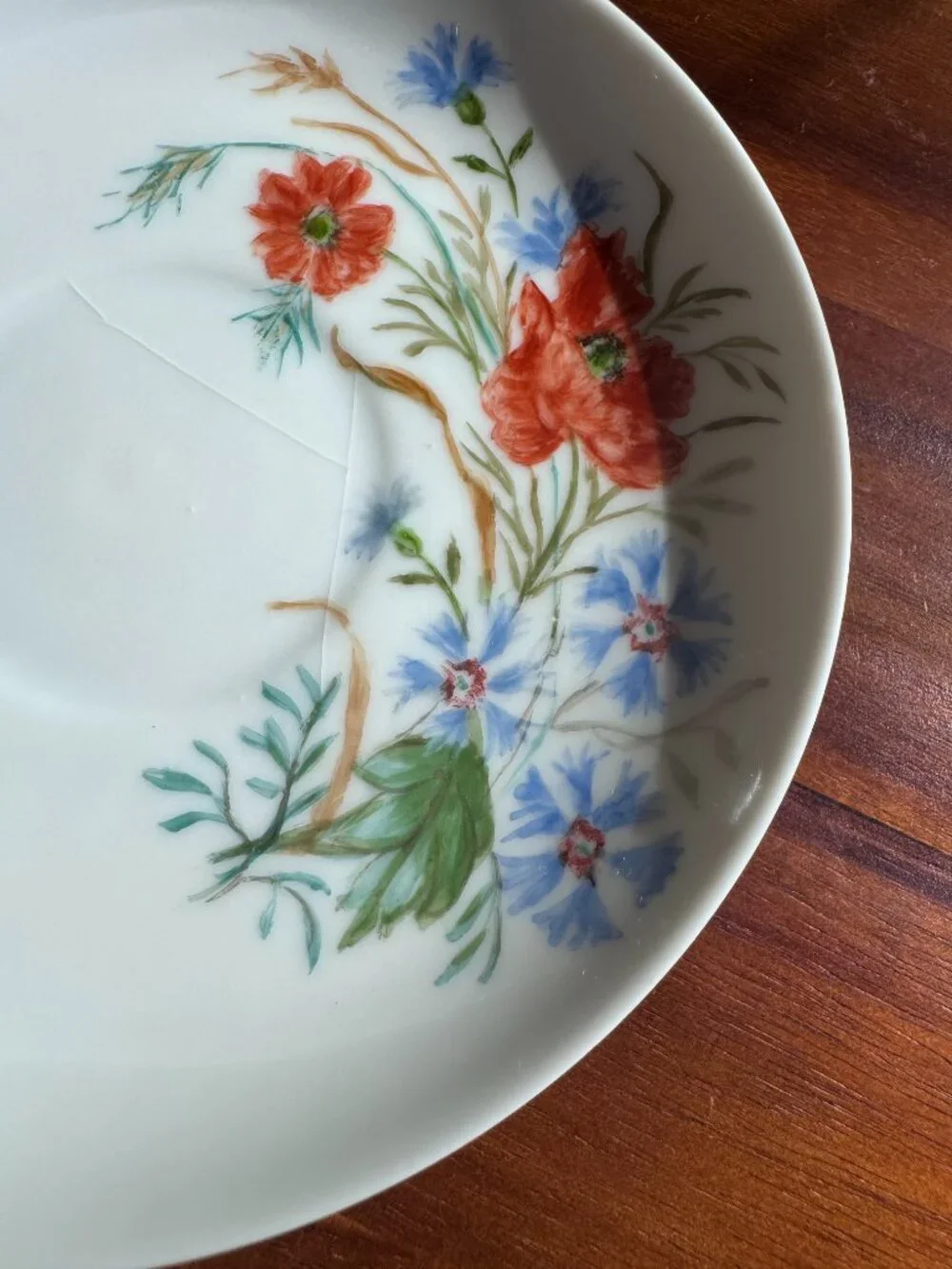 Antique CFH Limoges Porcelain Floral Saucers, French China